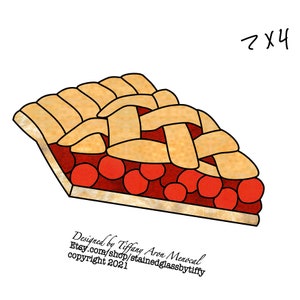 Cherry pie Stained Glass Pattern Digital Download