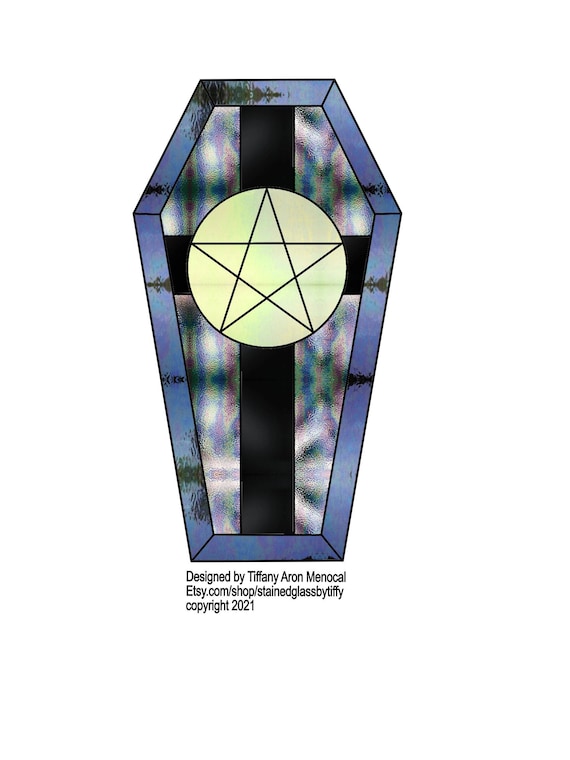 Coffin Stained Glass Pattern Digital Download