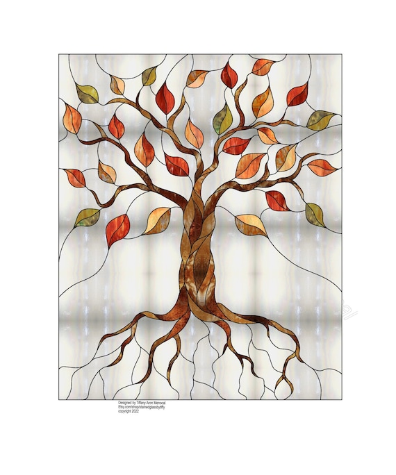 Tree of Life Stained Glass Pattern Digital Download Etsy