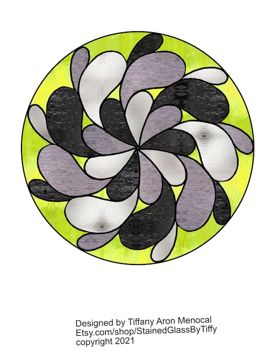 Geometric  Stained Glass Pattern Digital Download