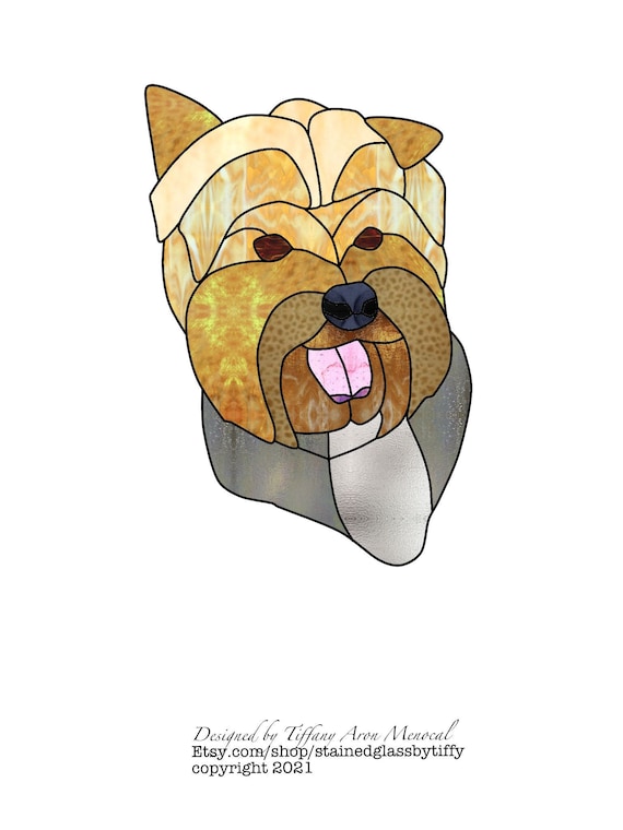 Yorkshire yorkie Stained Glass Pattern Digital Download