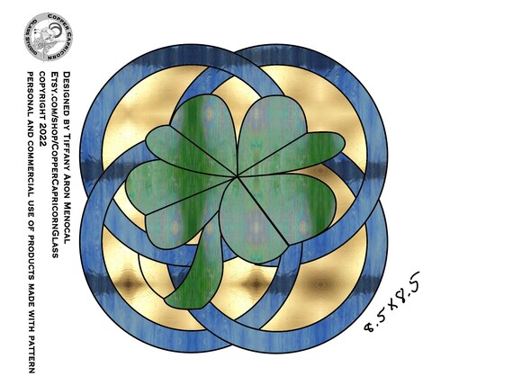 Clover Celtic knot Glass Pattern Digital Download