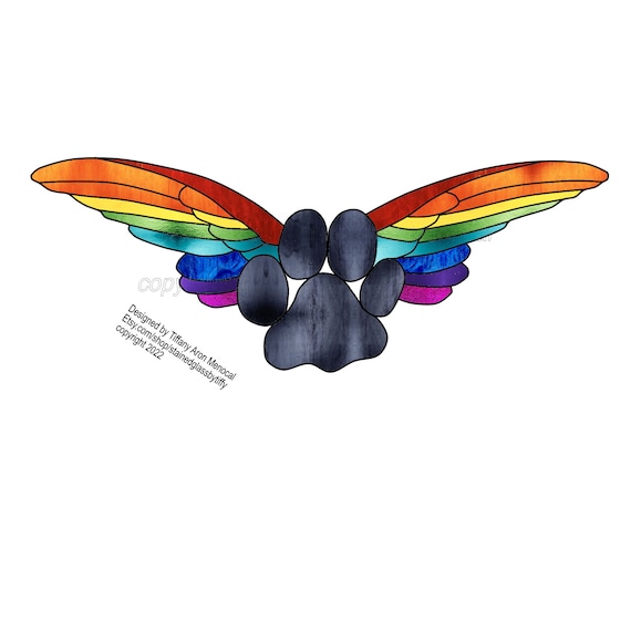Angel paw for dog or cat Stained Glass Pattern Digital Download