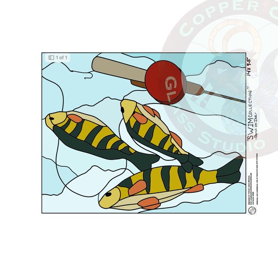 PERCH  • ice fishing • Stained Glass Pattern • Digital Download