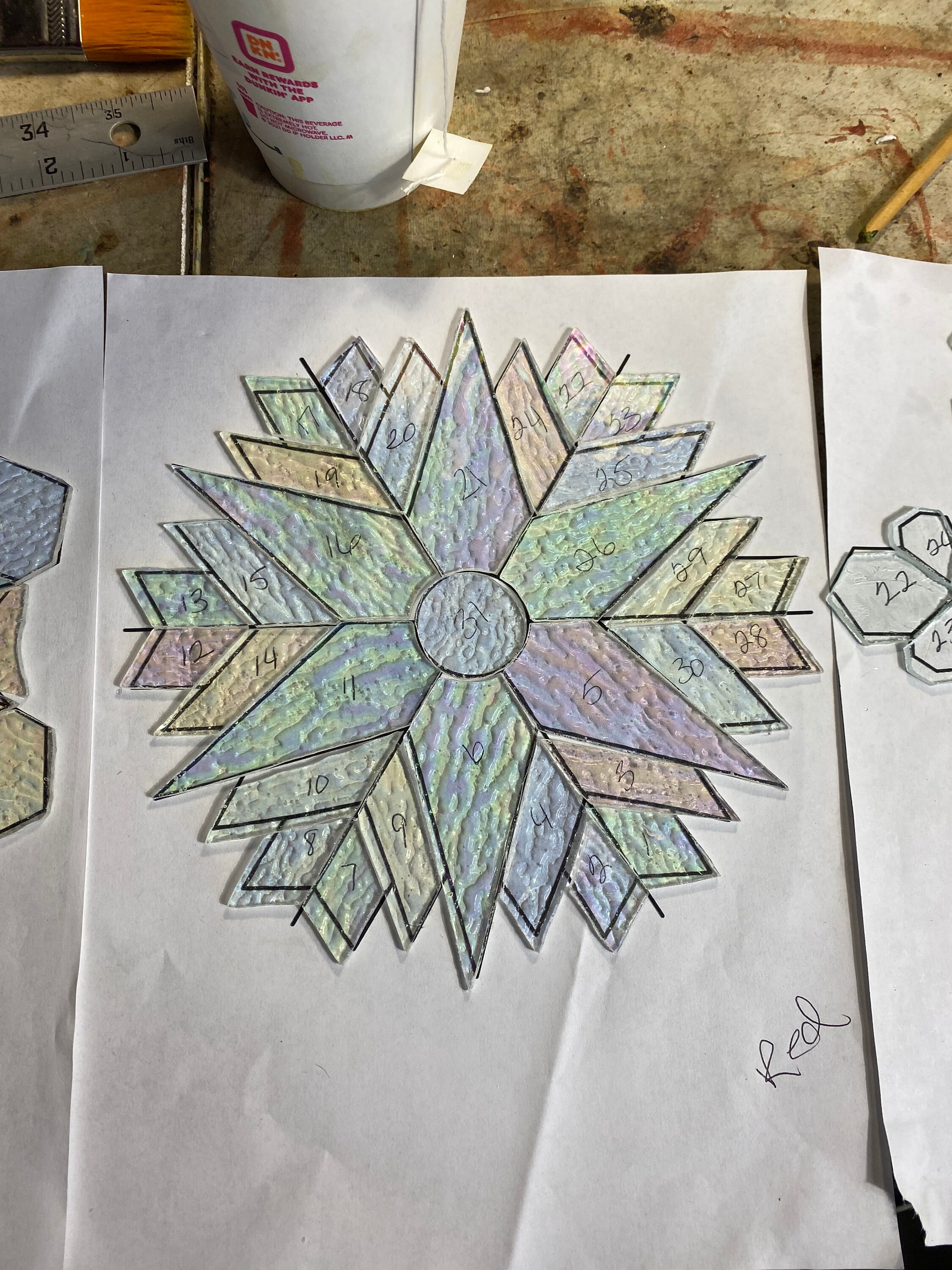 Snowflake 3 Pack Stained Glass Pattern Digital Download - Etsy