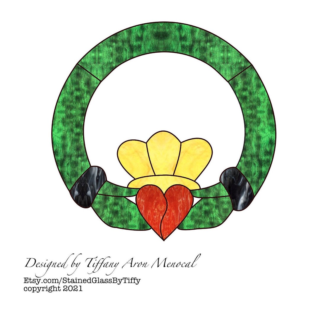 Claddagh Ring Stained Glass Pattern Digital Download Etsy