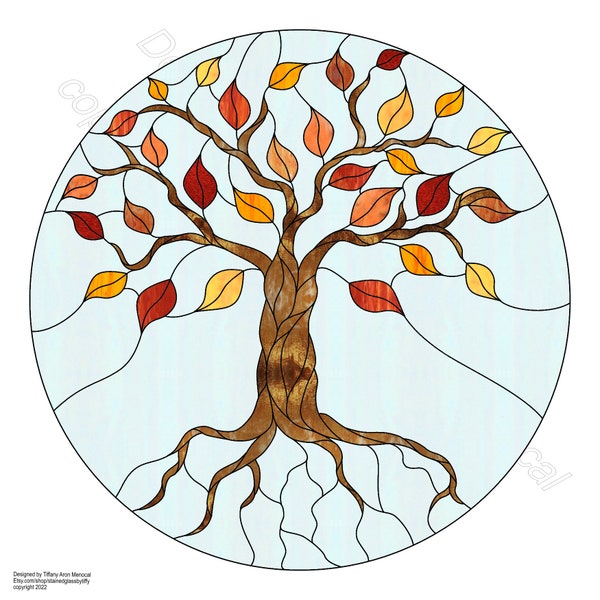 Tree of life Stained Glass Pattern Digital Download