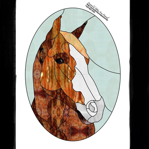 Horse Stained Glass Pattern Digital Download