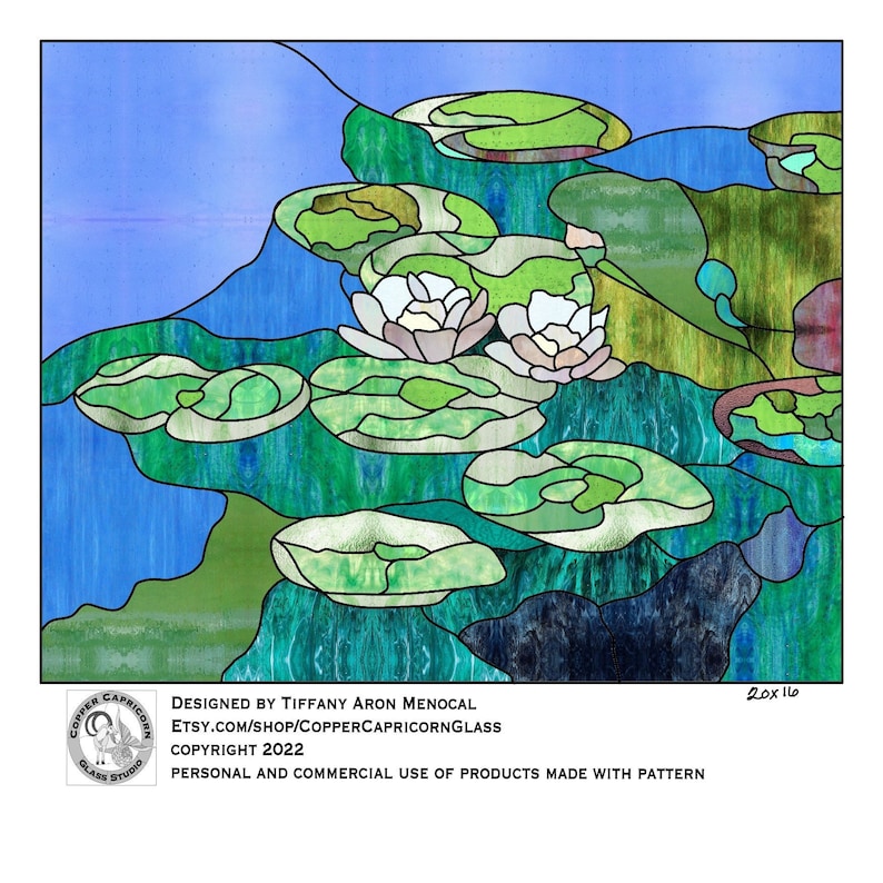 Inspired Lily Pads Stained Glass Pattern Digital Etsy