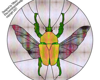 Beetle Stained Glass Pattern Digital Download