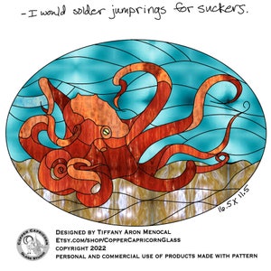 Oktopus Glasmalerei Muster Digitaler Download