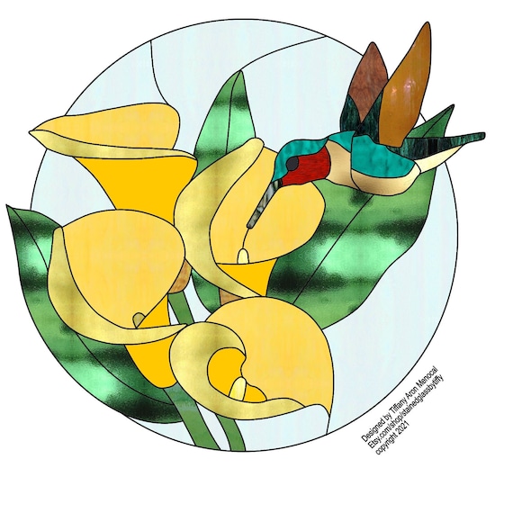CALLA FLUTTER • Calla Lily Flower • Stained Glass Pattern • Digital Download