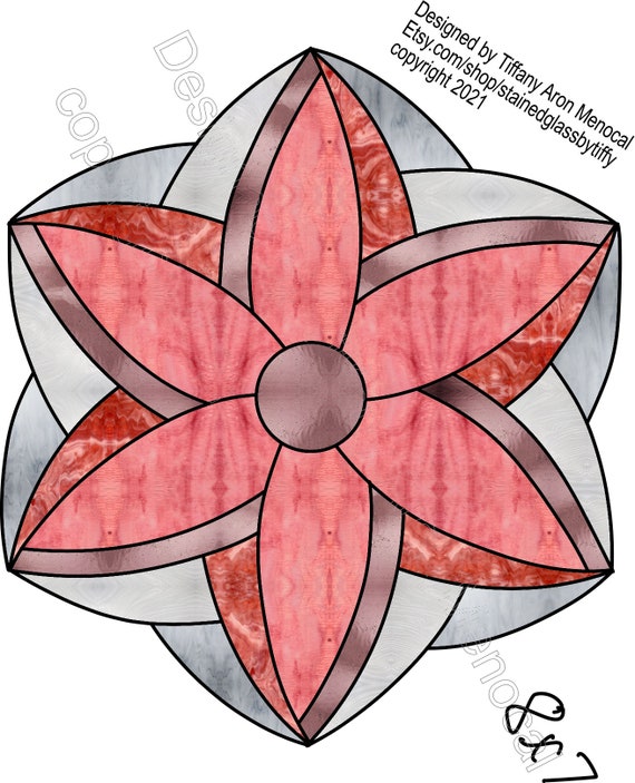 Geometric kaleidoscope Stained Glass Pattern Digital Download