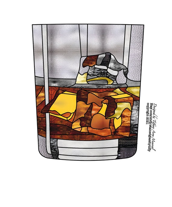 Whiskey on the rocks Stained Glass Pattern Digital Download