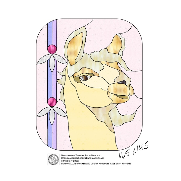 Llama Stained Glass Pattern Etsy
