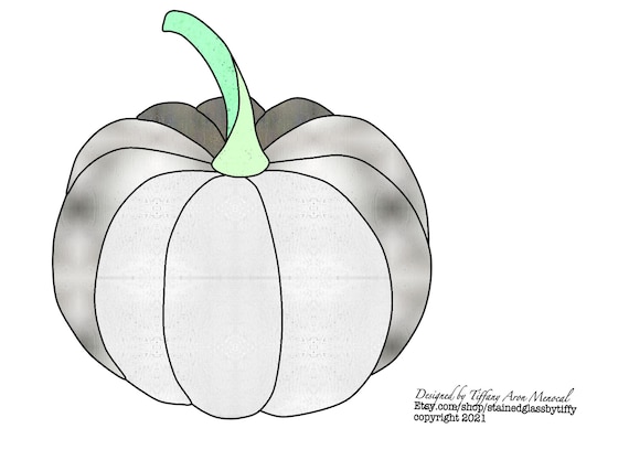 PUMPKIN • Halloween Fall Vegetable Patch • Stained Glass Pattern • Digital Download