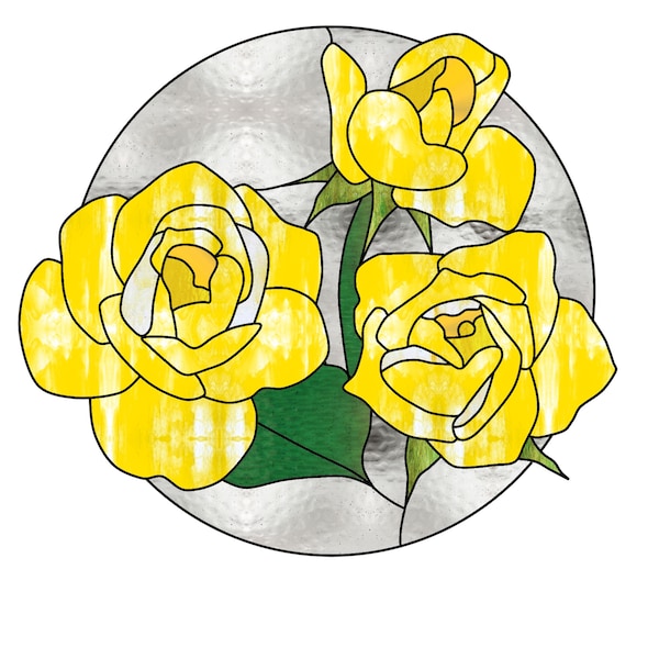 ROSE • Flower • Stained Glass Pattern • Digital Download