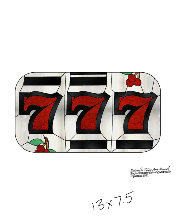 Slot machine Stained Glass Pattern Digital Download