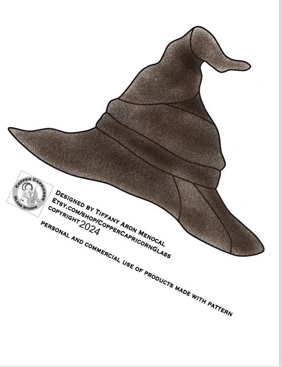 WITCH HAT • pointed hat • Stained Glass Pattern • Digital Download