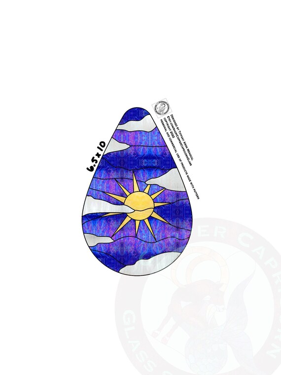 Sun  Stained Glass Pattern Digital Download