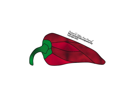 Chili pepper Stained Glass Pattern Digital Download