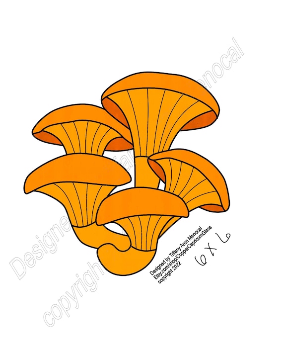 Mushrooms Stained Glass Pattern Digital Download