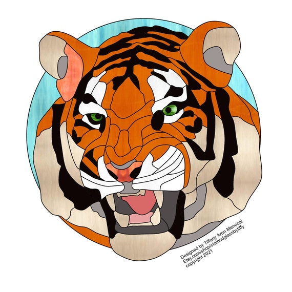 Tiger Stained Glass Pattern Digital Download