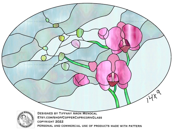 ORCHID • Flower • Stained Glass Pattern • Digital Download