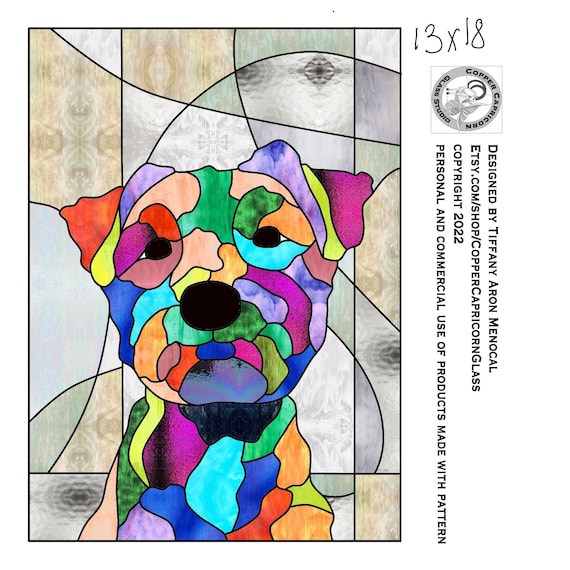 Schnauzer dog Glass Pattern Digital Download