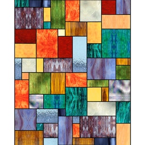 Abstract square  Stained Glass Pattern Digital Download