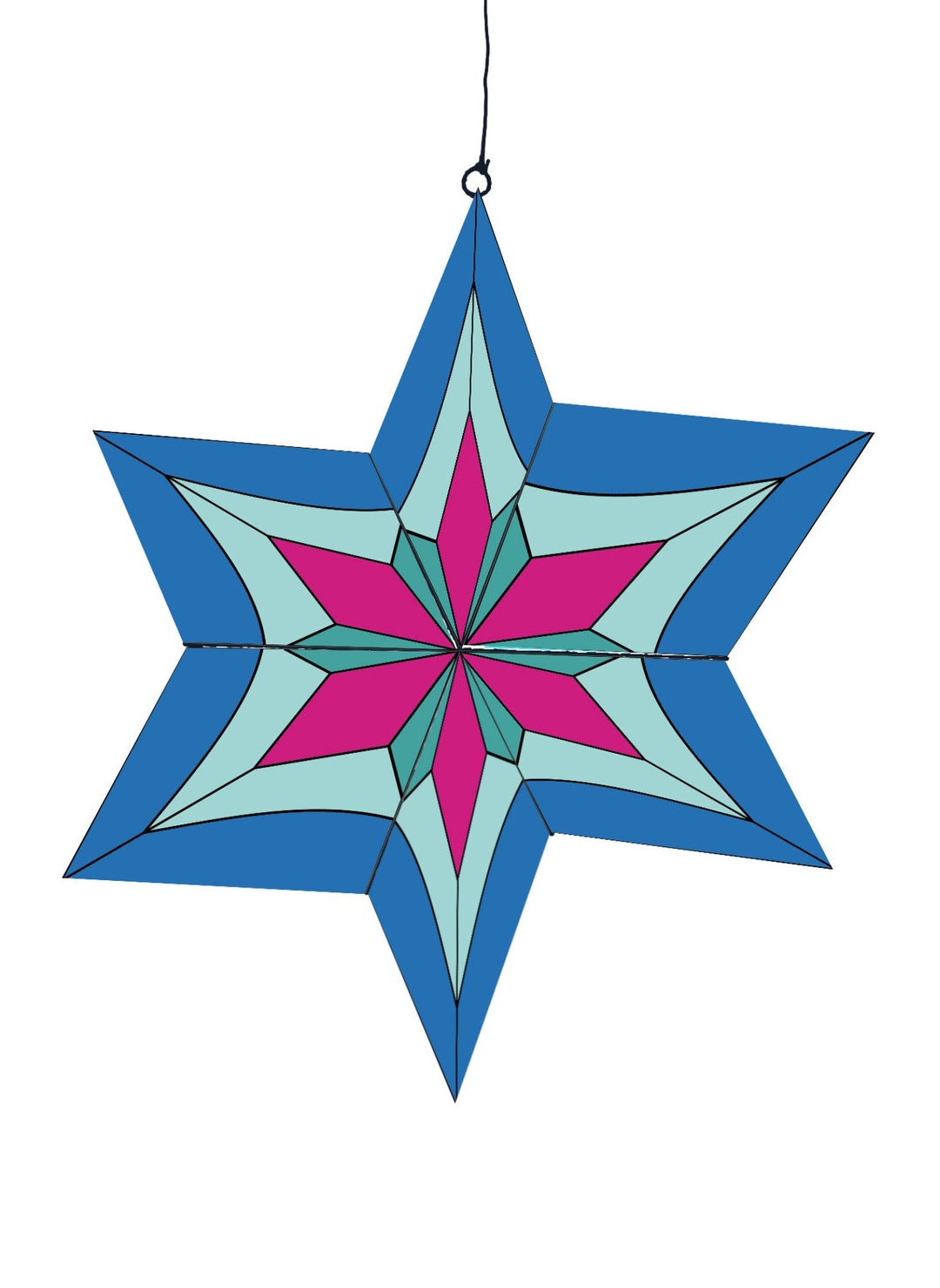 Bevel Spinner Stained Glass Pattern Digital Download Etsy