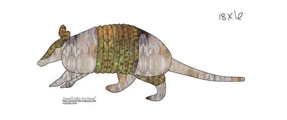 Armadillo  Stained Glass Pattern Digital Download