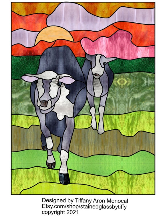 Goats Stained Glass Pattern Digital Download