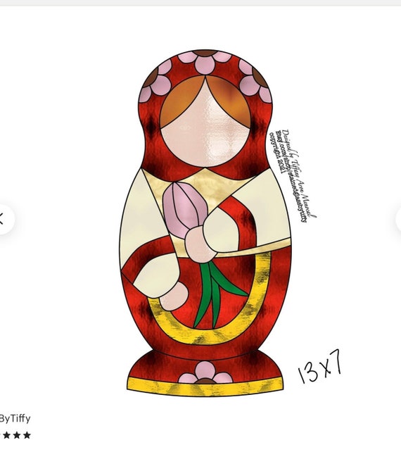 Nesting doll matryoshka Stained Glass Pattern Digital Download '