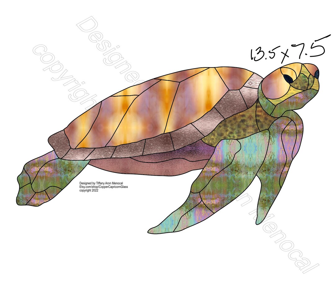 Sea Turtle Stained Glass Pattern Digital Download - Etsy
