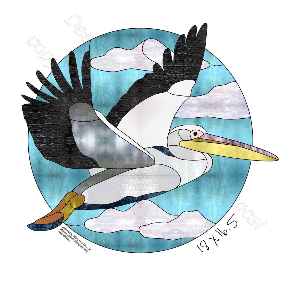 Pelican Stained Glass Pattern Digital Download Bird - Etsy