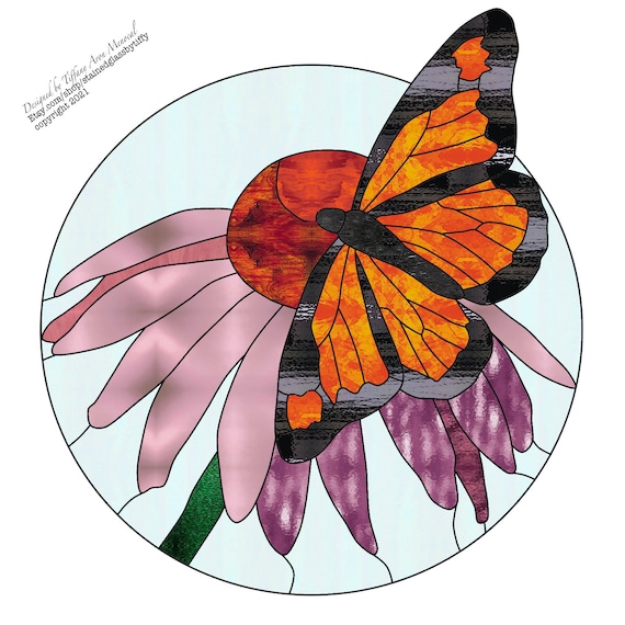 CONE FLUTTER • Cone Flower • Stained Glass Pattern • Digital Download