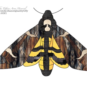 Death head moth Stained Glass Pattern Digital Download