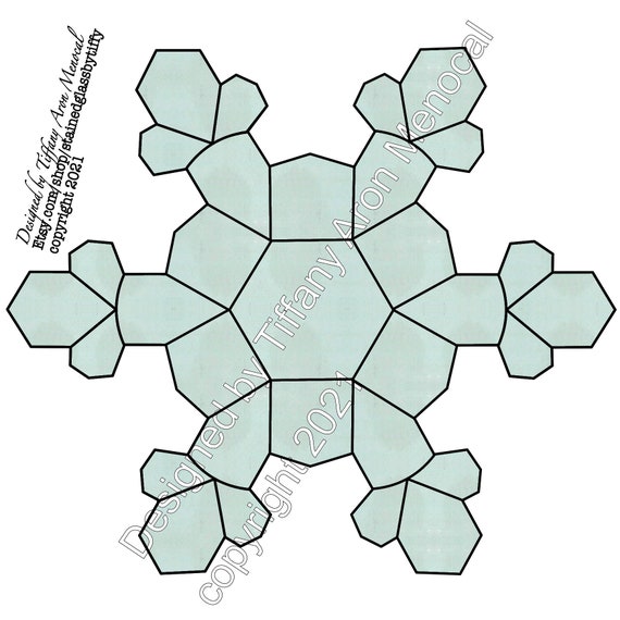 Snowflake Stained Glass Pattern Digital Download