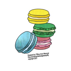 Macaroons stacked Stained Glass Pattern Digital Download