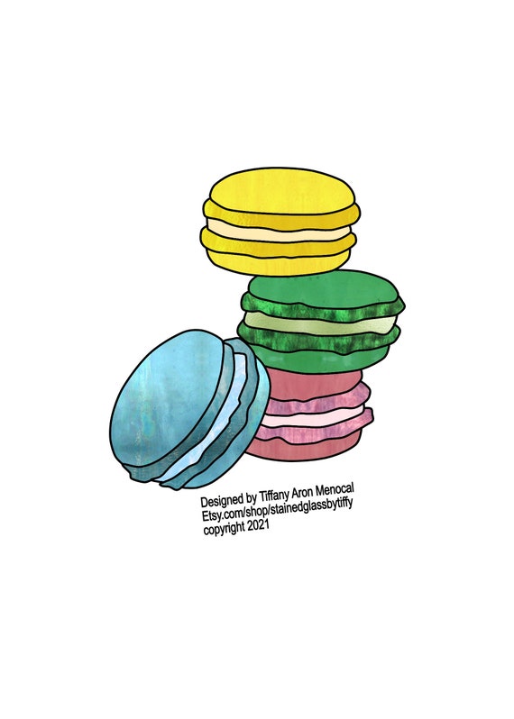Macaroons stacked Stained Glass Pattern Digital Download