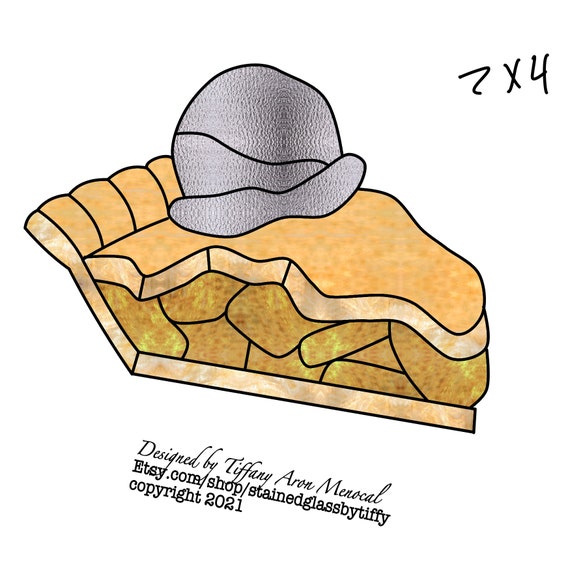 Apple pie Stained Glass Pattern Digital Download