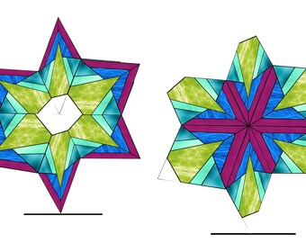 Abstract Spinner Stained Glass Pattern Digital Download