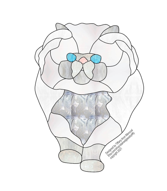 Persian Cat Stained Glass Patterns Digital Download