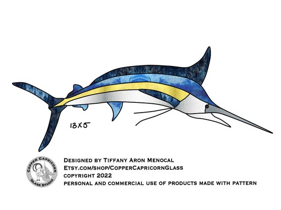 Marlin Stained Glass Pattern Digital Download