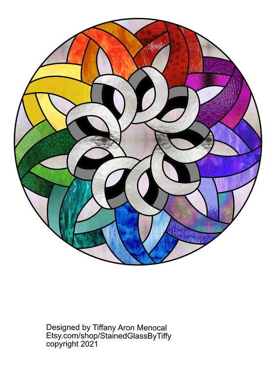 Geometric Stained Glass Pattern Digital Download