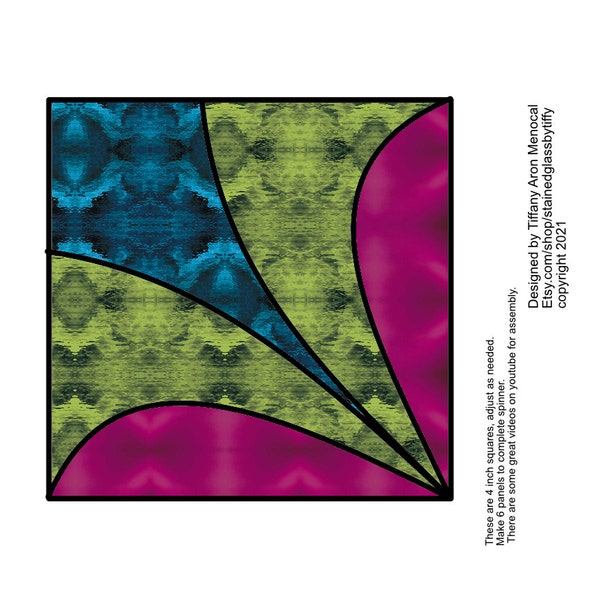 Spinner Stained Glass Pattern Digital Download