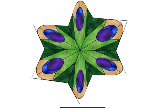 Peacock Spinner Stained Glass Pattern Digital Download
