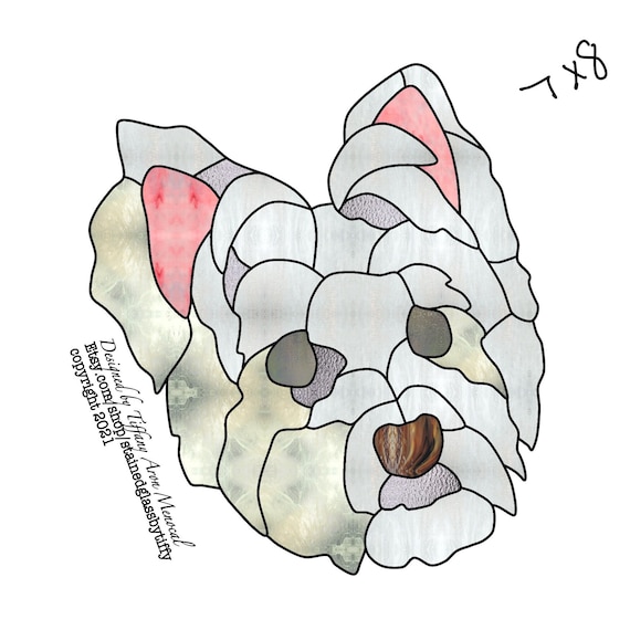 Scottie dog Stained Glass Pattern Digital Download