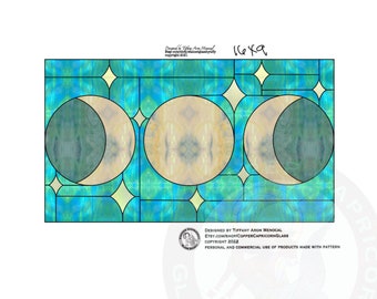 Moon phase Stained Glass Pattern Digital Download
